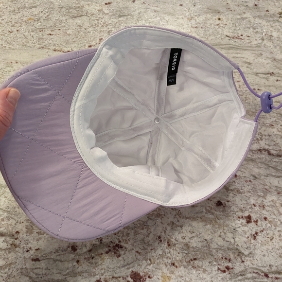 Torrid NWT Cap Quilted Adjustable Baseball Hat M/L Lavender Purple Beach Sun - Picture 3 of 8